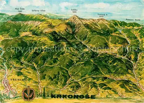 AK / Ansichtskarte Vrchlabi Krkonose Riesengebirge aus der Vogelperspektive Kat. Hohenelbe