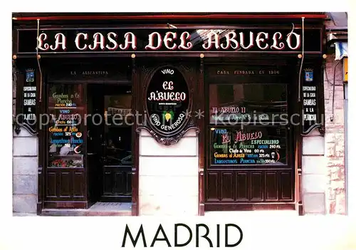 AK / Ansichtskarte Madrid Spain Casa del Abuelo Kat. Madrid