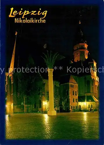 AK / Ansichtskarte Leipzig Nikolaikirche Nachtaufnahme Kat. Leipzig