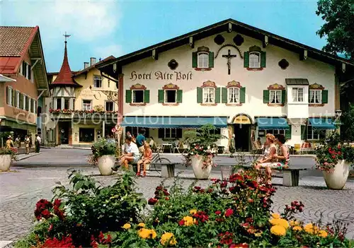 AK / Ansichtskarte Oberammergau Passionsspielort Dorplatz Hotel Alte Post Kat. Oberammergau