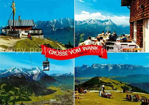 AK / Ansichtskarte Garmisch Partenkirchen Am Wank Wankhaus mit Wettersteinwand Wankbahn Kat. Garmisch Partenkirchen