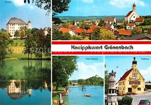 AK / Ansichtskarte Bad Groenenbach Ortsansicht mit Kirche Schloss Bad Clevers Rathaus Kat. Bad Groenenbach