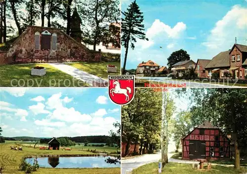 AK / Ansichtskarte Pommoissel Goehrde Dorfmotiv Landschaftspanorama Gedenkstein Kat. Nahrendorf