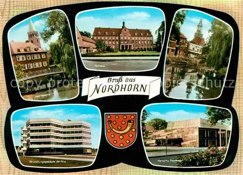 AK / Ansichtskarte Nordhorn Vechte Rathaus Konzert und Theatersaal Verwaltungsgebaeude der Nino Kat. Nordhorn