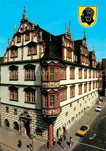 AK / Ansichtskarte Coburg Stadthaus mit Coburger Erker Architektur Historisches Gebaeude Kat. Coburg