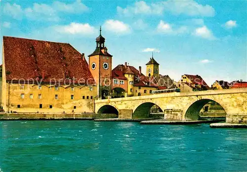 AK / Ansichtskarte Regensburg Donau Donaupartie am Bruecktor Kat. Regensburg