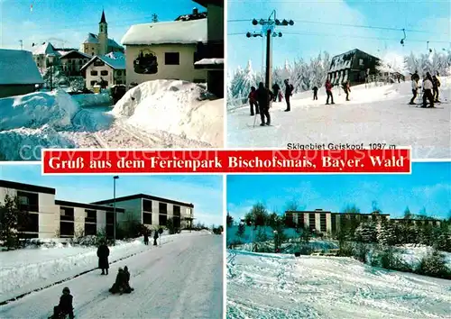 AK / Ansichtskarte Bischofsmais Ferienpark Skigebiet Geiskopf Wintersportplatz Ortsmotiv mit Kirche Kat. Bischofsmais