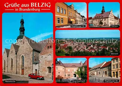 AK / Ansichtskarte Belzig Bad Marienkirche Magdeburger Strasse Rathaus Burg Eisenhardt uebersicht