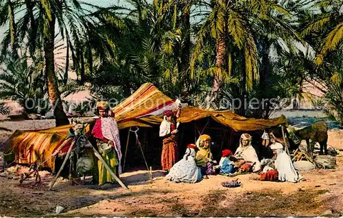 AK / Ansichtskarte Alger Algerien Campetment de nomades dans l oasis