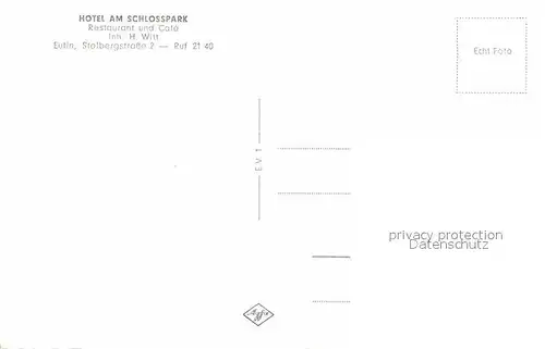 AK / Ansichtskarte Eutin Hotel am Schlosspark Gastraum Kat. Eutin
