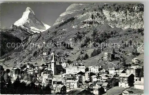 AK / Ansichtskarte Zermatt VS Matterhorn Teilansicht Kirche Kat. Zermatt