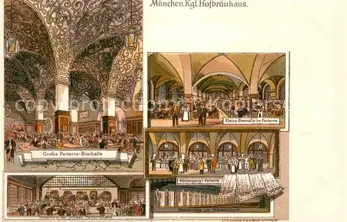 AK / Ansichtskarte Muenchen Kgl. Hofbraeuhaus grosse Parterre Bierhalle  Kat. Muenchen