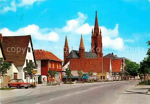 AK / Ansichtskarte Lampertheim Bergstrasse Roemerstrasse und Domkirche Kat. Lampertheim