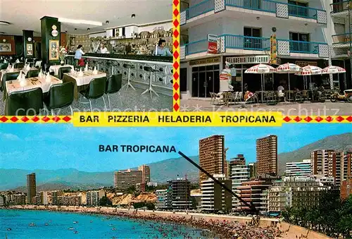 AK / Ansichtskarte Benidorm Bar Tropicana Pizzeria Playa Poniente Strand Hotels Kat. Costa Blanca Spanien