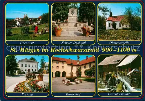 AK / Ansichtskarte St Maergen Kriegerdenkmal Ohmenkapelle Postamt Klosterhof Hexenlochmuehle Kat. St. Maergen