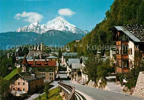 AK / Ansichtskarte Berchtesgaden Ortspartie mit Watzmann Kat. Berchtesgaden