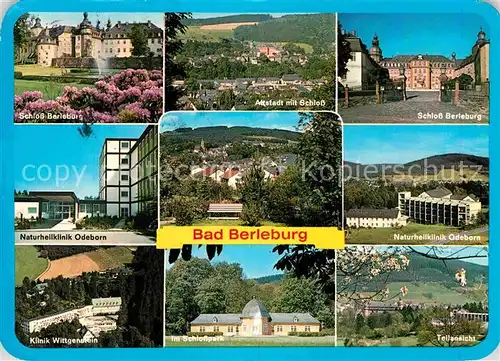 AK / Ansichtskarte Bad Berleburg Schloss Fliegeraufnahme Naturheilklinik Odeborn Klinik Wittgenstein Schlosspark  Kat. Bad Berleburg