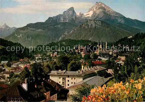 AK / Ansichtskarte Berchtesgaden mit Watzmann und Schoenfeldspitze Kat. Berchtesgaden