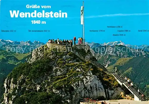 AK / Ansichtskarte Wendelstein Berg mit Karwendel  und Wettersteingebirge Kat. Bayrischzell
