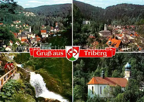 AK / Ansichtskarte Triberg Schwarzwald Fliegeraufnahme Kirche Wasserfall Kat. Triberg im Schwarzwald