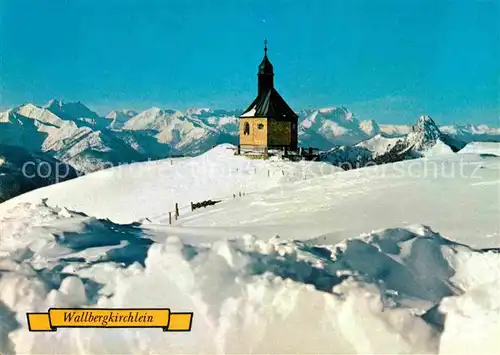 AK / Ansichtskarte Tegernsee Wallbergkirchlein im Winter mit Zugspitze Kat. Tegernsee