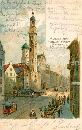 AK / Ansichtskarte Augsburg Perlachturm Rathaus Kat. Augsburg