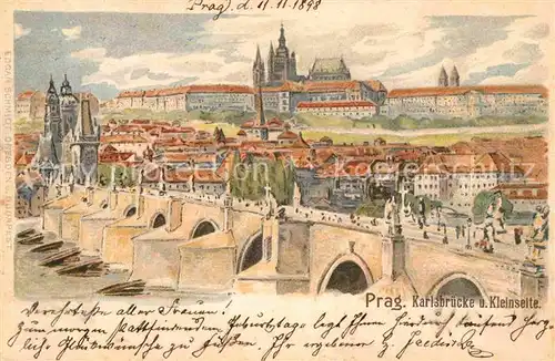 AK / Ansichtskarte Prag Prahy Prague Karlsbruecke Kleinseite  Kat. Praha