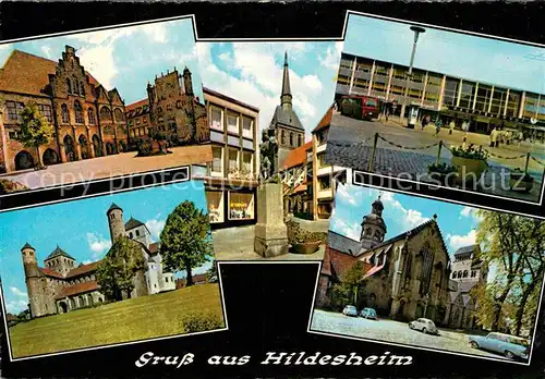 AK / Ansichtskarte Hildesheim Rolandbrunnen am Rathaus Huckup Denkmal Hauptbahnhof Michaeliskirche Dom Kat. Hildesheim