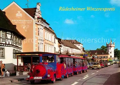 AK / Ansichtskarte Ruedesheim Rhein Rheinstrasse mit Winzerexpress Kat. Ruedesheim am Rhein