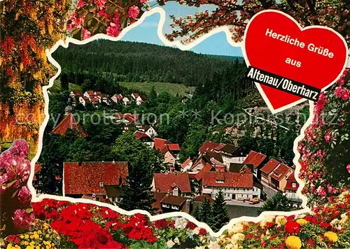 AK / Ansichtskarte Altenau Harz Blick vom Muehlenberg Blumenpracht Herz Kat. Altenau