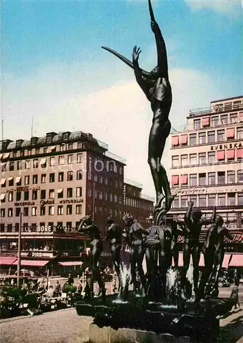 AK / Ansichtskarte Stockholm Parti av Hoetorget med Milles Orfeusgrupp Brunnen Statue Kat. Stockholm