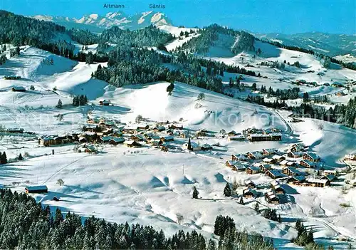 AK / Ansichtskarte Steibis Fliegeraufnahme mit Schweizer Hochalpen Kat. Oberstaufen