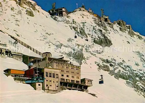 AK / Ansichtskarte Zugspitze Hotel Schneefernerhaus mit Seilbahn zum Zugspitzgipfel und Hangbahn Kat. Garmisch Partenkirchen