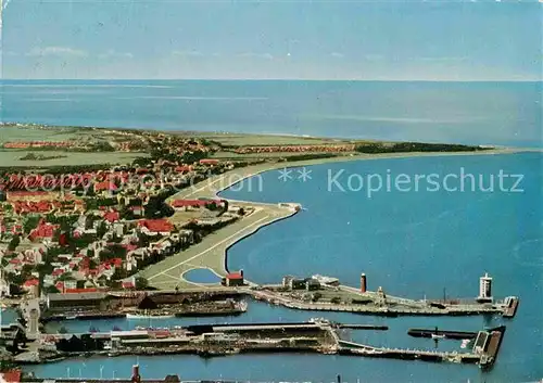 AK / Ansichtskarte Cuxhaven Duhnen Nordseebad Fliegeraufnahme Stadt und Hafen