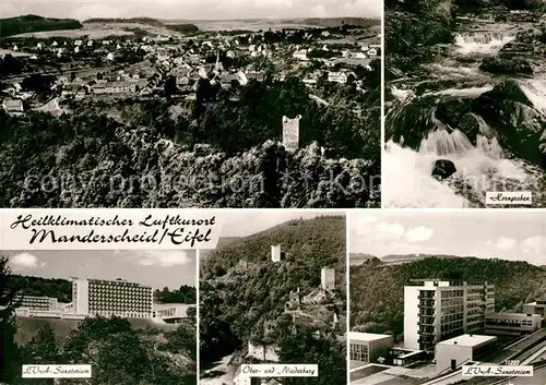 AK / Ansichtskarte Manderscheid Eifel Panorama Horngraben LVA Sanatorium Ober und Niederburg Kat. Manderscheid