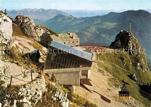 AK / Ansichtskarte Wendelsteinhaus mit Wendelsteinbahn und Blick zum Wilden Kaiser Kat. Bayrischzell