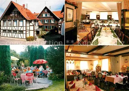 AK / Ansichtskarte Lautenbach Gernsbach Hotel Pension Cafe Sonne Gastraeume Terrasse Kat. Gernsbach