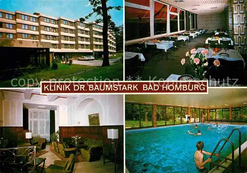 AK / Ansichtskarte Bad Homburg Klinik Dr Baumstark Speisesaal Hallenbad Kat. Bad Homburg v.d. Hoehe