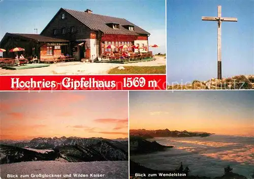 AK / Ansichtskarte Samerberg Hochries Gipfelhaus Gipfelkreuz Grossglockner Wilder Kaiser Wendelstein Kat. Samerberg Grainbach