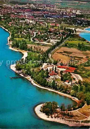 AK / Ansichtskarte Radolfzell Bodensee Halbinsel Mettnau mit Kursanatorium Fliegeraufnahme Kat. Radolfzell am Bodensee