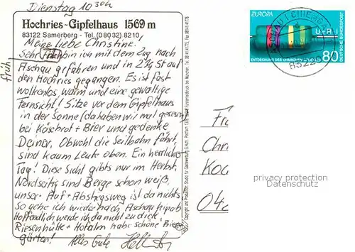 AK / Ansichtskarte Samerberg Hochries Gipfelhaus Gipfelkreuz Grossglockner Wilder Kaiser Wendelsteinblick Kat. Samerberg Grainbach