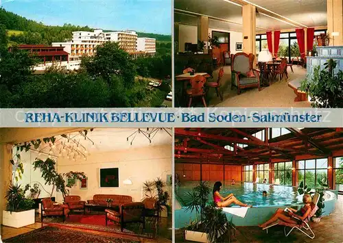 AK / Ansichtskarte Bad Soden Salmuenster Reha Klinik Bellevue Gast und Aufenthaltsraum Hallenbad Kat. Bad Soden Salmuenster