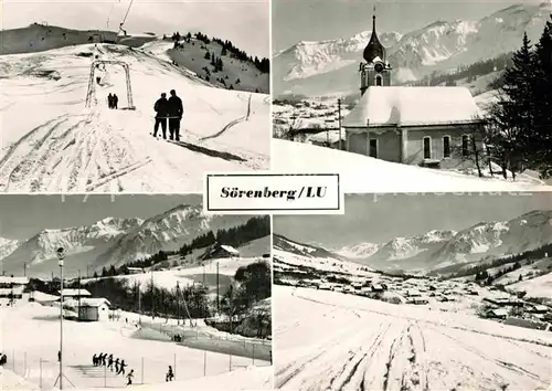 AK / Ansichtskarte Soerenberg LU Wintersportplatz Kirche Alpenpanorama Kat. Soerenberg