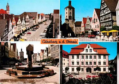 AK / Ansichtskarte Guenzburg Marktplatz Brunnen Stadtturm Sparkasse  Kat. Guenzburg