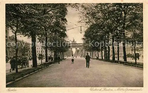 AK / Ansichtskarte Berlin Unter den Linden Mittelpromenade Kat. Berlin