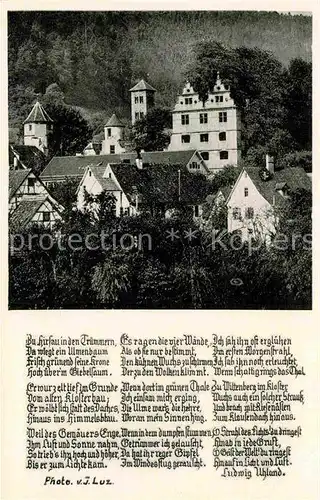 AK / Ansichtskarte Hirsau Schloss Gedicht Kat. Calw