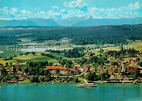 AK / Ansichtskarte Seeshaupt mit Zugspitze und Starnberger See Fliegeraufnahme Kat. Seeshaupt