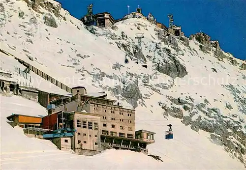 AK / Ansichtskarte Zugspitze Hotel Schneefernerhaus mit Seilbahn zum Zugspitzgipfel Kat. Garmisch Partenkirchen