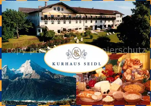 AK / Ansichtskarte Teisendorf Oberbayern Kurhaus Seidl Bergpanorama Fruehstuecksbuffet Kat. Teisendorf