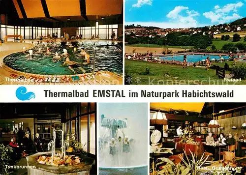 AK / Ansichtskarte Emstal Thermalbad Freibad Trinkbrunnen Restaurant Quellenhof Kat. Kloster Lehnin
